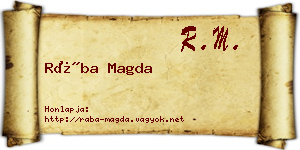 Rába Magda névjegykártya